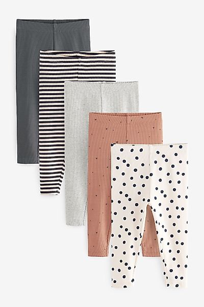 Next Leggings Gerippte Jersey-Leggings im 5er-Pack günstig online kaufen