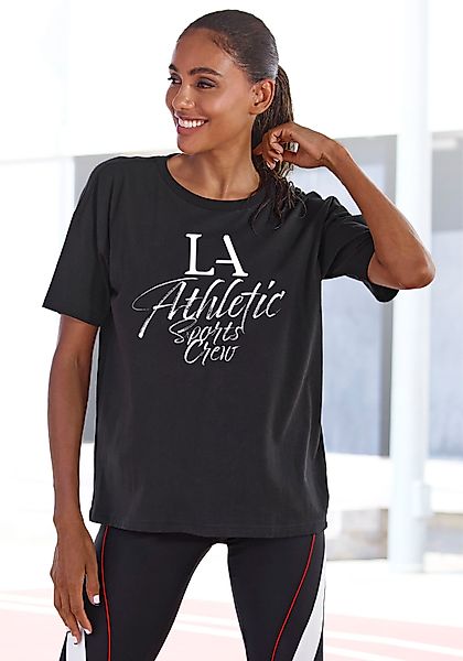 LASCANA ACTIVE T-Shirt, im Oversize-Schnitt mit sportlichem Schriftzug günstig online kaufen