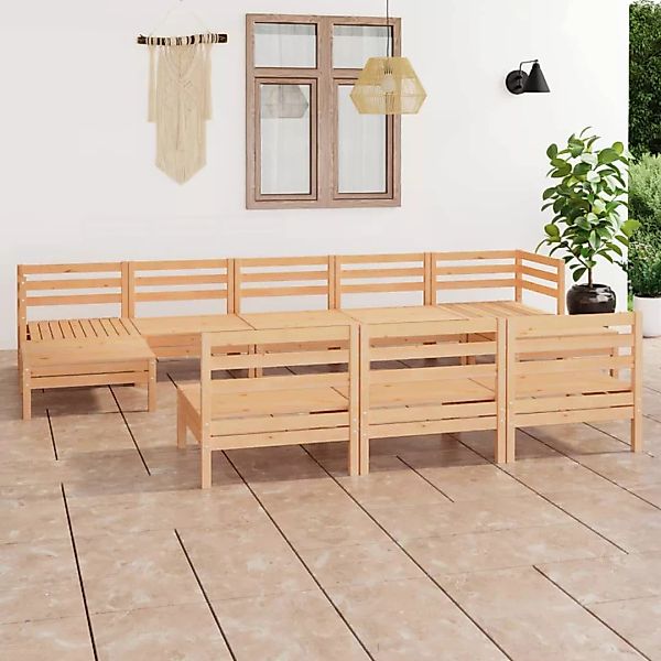 10-tlg. Garten-lounge-set Massivholz Kiefer günstig online kaufen