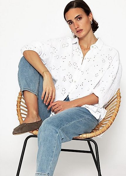SASSYCLASSY Langarmbluse Oversize Kurzarm Musselin Bluse günstig online kaufen