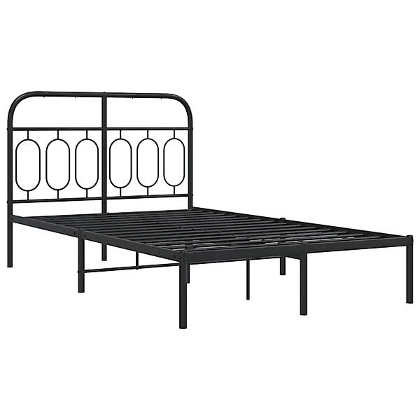 vidaXL Bettgestell mit Kopfteil Metall Schwarz 120x190 cm 377114 günstig online kaufen