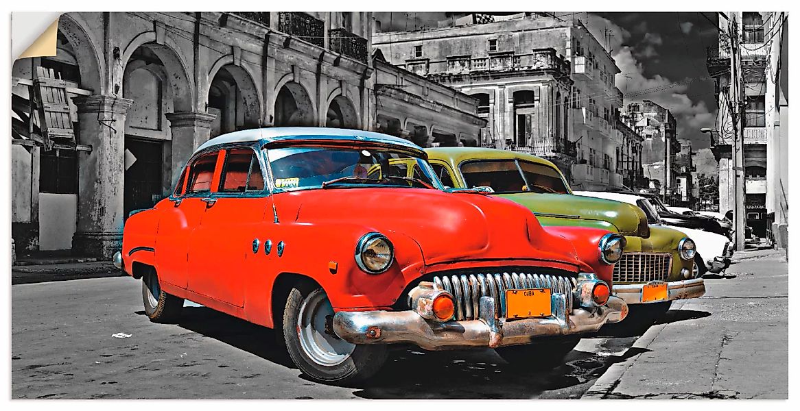Artland Wandbild »Ansicht von bunten Havanna Autos«, Auto, (1 St.), als Alu günstig online kaufen