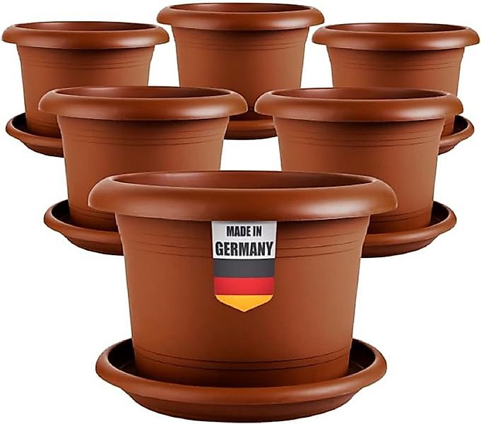SUSTANIA Blumentopf Eleganter Pflanzkübel mit Untersetzern günstig online kaufen