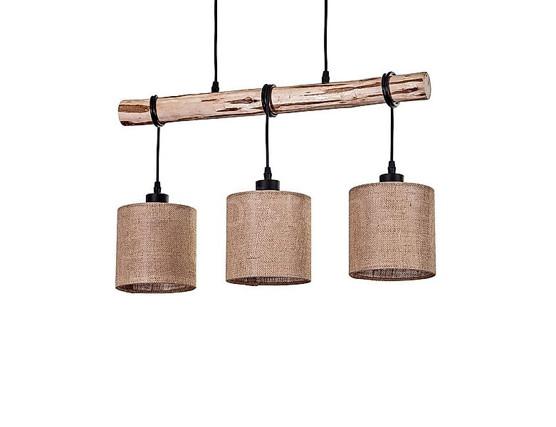hofstein Pendelleuchte moderne Hängelampe aus Holz/Metall/Leinen in Natur/S günstig online kaufen