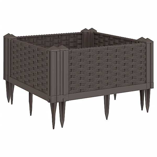 vidaXL Blumentopf Pflanzkasten mit Erdspießen Braun günstig online kaufen