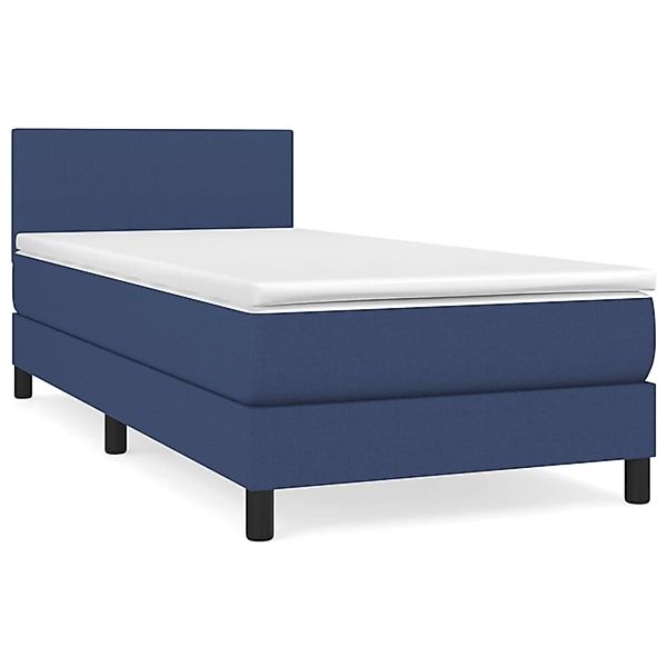 vidaXL Boxspringbett mit Matratze Blau 90x190 cm Stoff1466472 günstig online kaufen