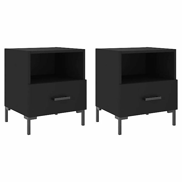 vidaXL Nachttische 2 Stk Schwarz 40x35x47,5 cm Holzwerkstoff Modell 4 günstig online kaufen