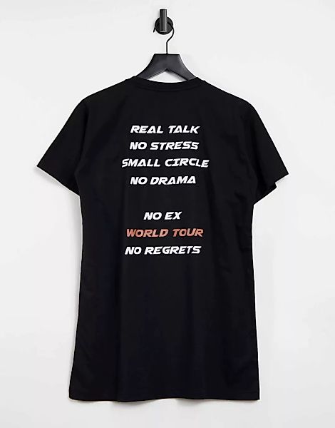 Lasula – Oversize-T-Shirt in Schwarz mit Motiv günstig online kaufen