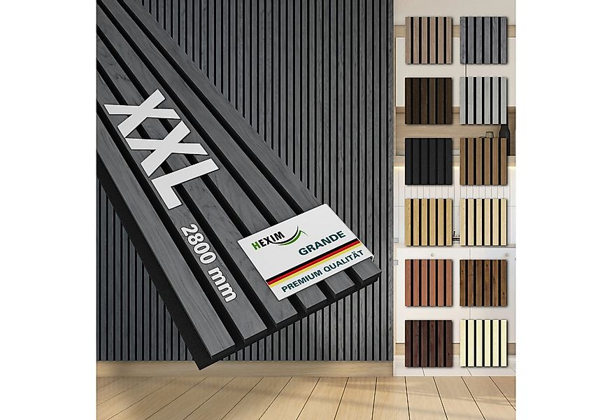 Hexim Wandpaneel, (Akustikpaneele 10 Stück 280x30cm Holz Grande - XXL Holzp günstig online kaufen