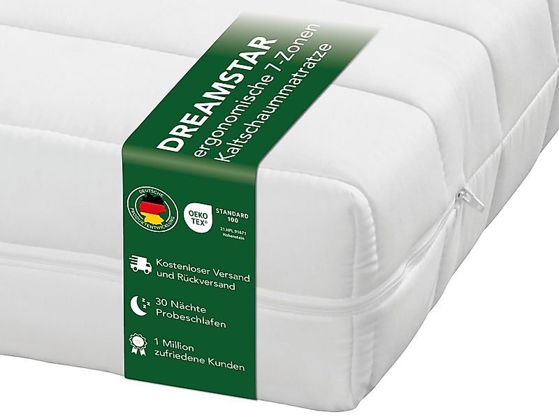 Kaltschaummatratze Bronze Duo, 7-Zonen Wendematratze mit zwei Liegeseiten H günstig online kaufen