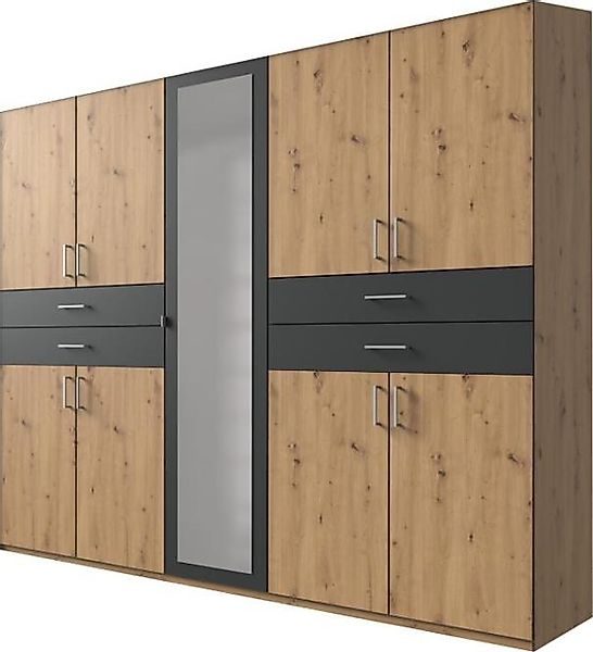 Kleiderschrank 9trg mit Spiegel TAIGA von WIMEX braun günstig online kaufen