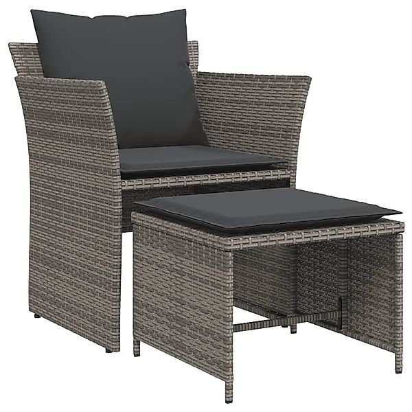 vidaXL Gartenlounge-Set Gartenstuhl mit Fußhocker Grau günstig online kaufen