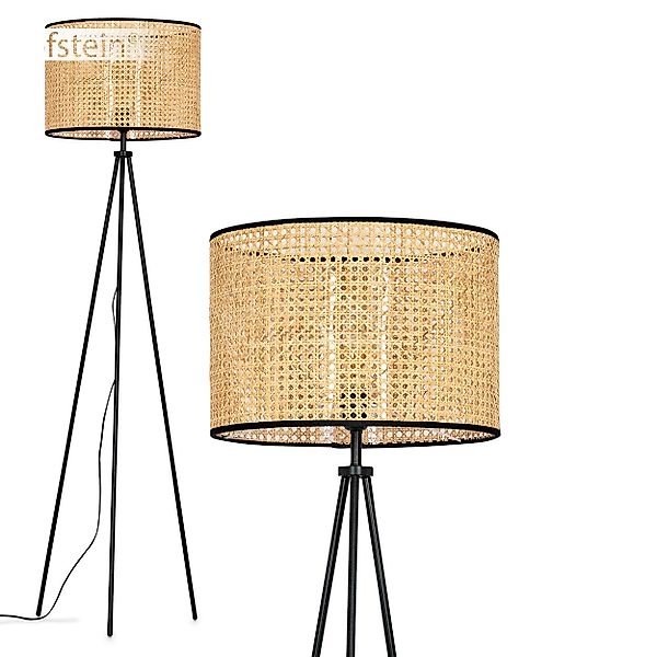 hofstein Stehlampe Stehlampe aus Holz/Wiener Geflecht/Rattan günstig online kaufen