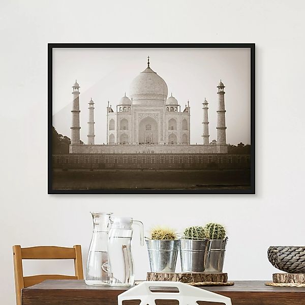 Bild mit Rahmen Architektur & Skyline - Querformat Taj Mahal günstig online kaufen