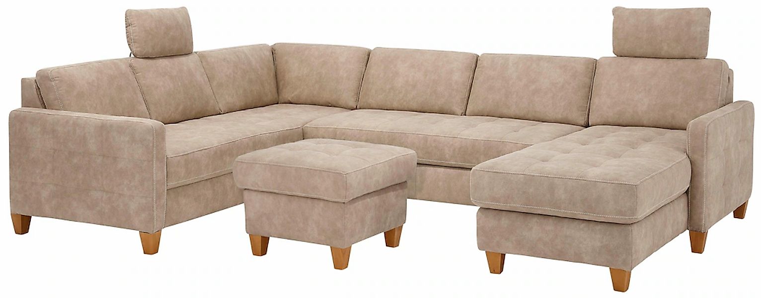 Home affaire Wohnlandschaft »Earl U-Form« wahlweise auch mit Bettfunktion o günstig online kaufen