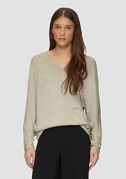 s.Oliver Langarmshirt Meliertes Langarmshirt mit Fledermausärmeln günstig online kaufen