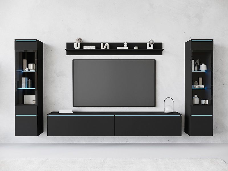 Home affaire Wohnwand VERA II, Vitrinen Türanschlag wechselbar, (Komplett-S günstig online kaufen