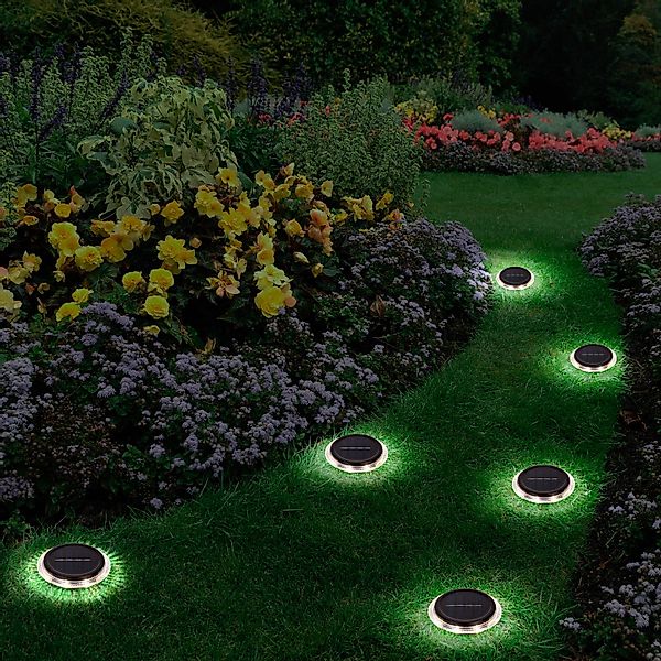 LED-Solar-Erdspieß-Bodenleuchte KANE, schwarz, 6er-Set, IP44 günstig online kaufen