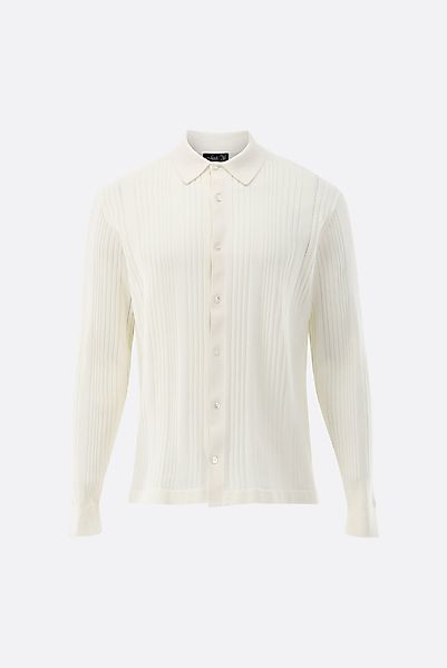 Strickhemd mit Streifen-Struktur aus Air Cotton günstig online kaufen