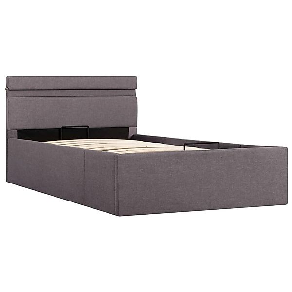 vidaXL Bett mit Bettkasten Hydraulisch mit LED Taupe Stoff 100x200 cm619387 günstig online kaufen
