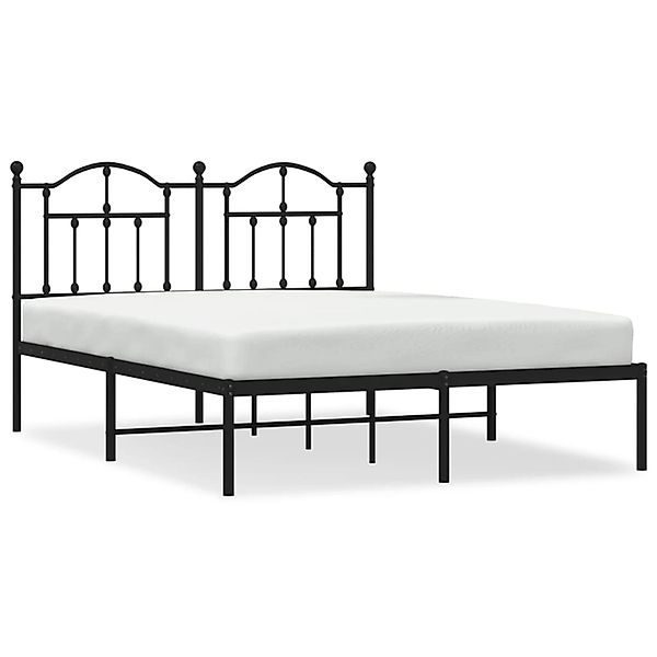 vidaXL Bettgestell mit Kopfteil Metall Schwarz 135x190 cm Modell 141847242 günstig online kaufen