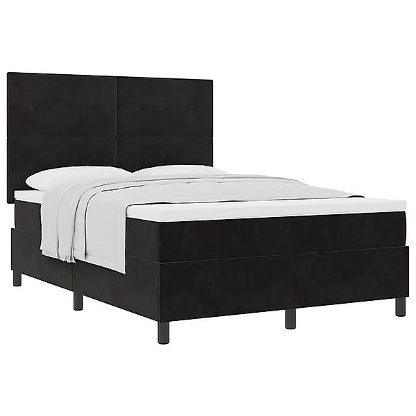 vidaXL Bett Boxspringbett mit Matratze Schwarz 160x200 cm Samt (1-tlg) günstig online kaufen