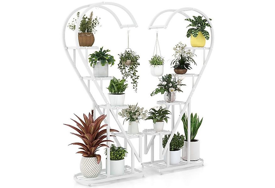 COSTWAY Blumenständer (2 St), Herzförmig, 5-stufiger Pflanzenständer, mit H günstig online kaufen