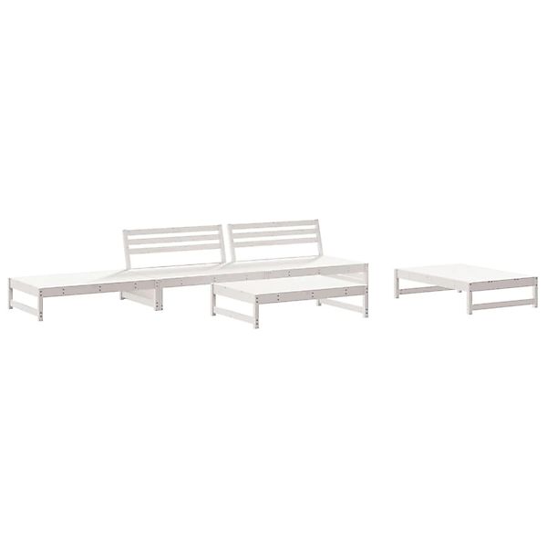 vidaXL 5-Tlg Garten-Lounge-Set Weiß Massivholz Kiefer 3186635 günstig online kaufen