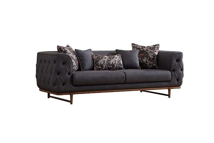 Xlmoebel 3-Sitzer Schwarzes Designer Chesterfield Sofa mit Schlaffunktion f günstig online kaufen