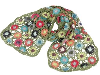 Guru-Shop Halstuch Häkelschal mit bunten Blümchen, günstig online kaufen