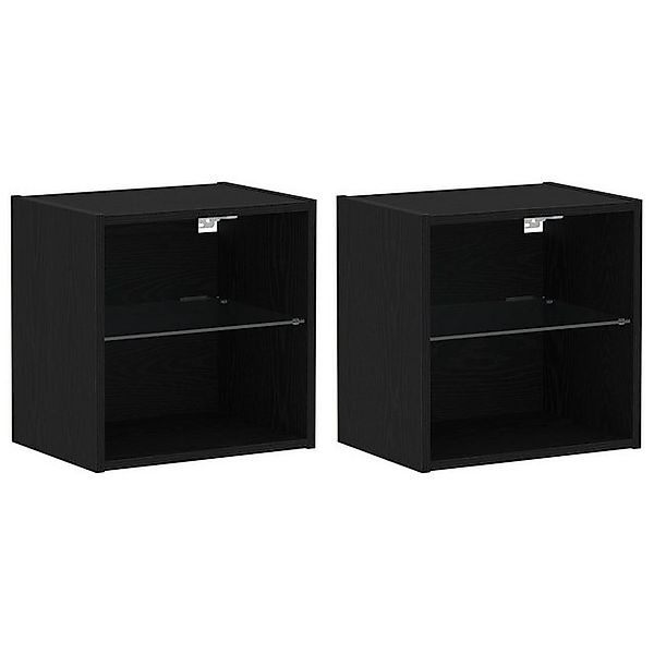 vidaXL Schuhschrank Schweberegal 2 Stk. Schwarz Eiche 40x28,5x40 cm Holzwer günstig online kaufen