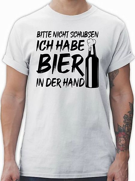 Shirtracer T-Shirt Bitte nicht schubsen ich habe Bier in der Hand schwarz P günstig online kaufen