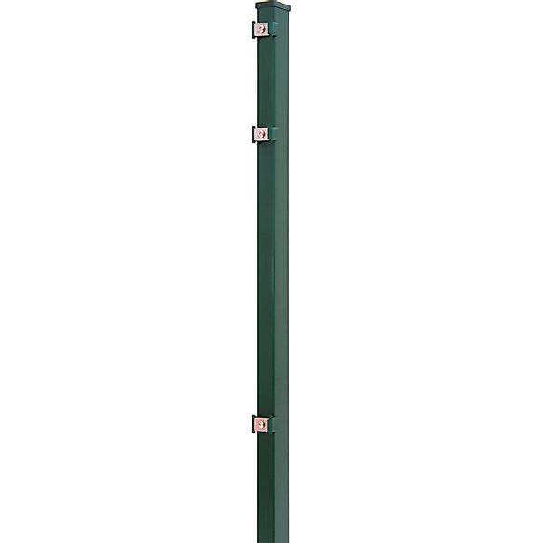 Solid Zaunpfosten mit Edelstahlbeschlägen Stahl Grün 120 x 4 x 4 cm günstig online kaufen