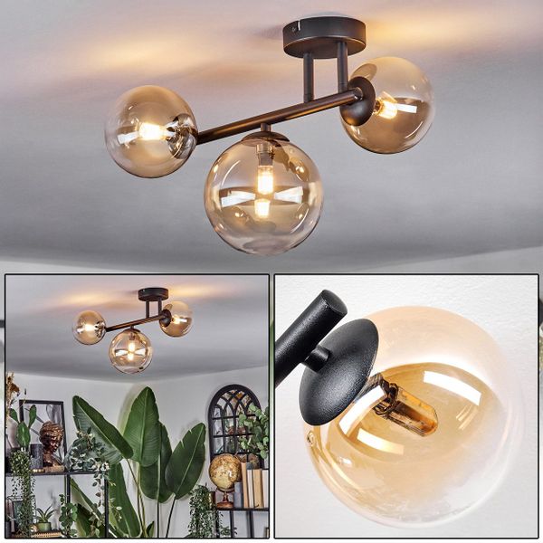 hofstein Deckenleuchte 3-flammige Deckenlampe aus Metall/Glas günstig online kaufen
