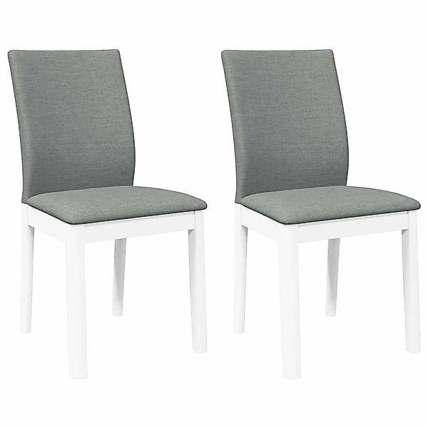 vidaXL Esszimmerstühle mit Kissen 2 Stk Weiß Massivholz Gummibaum 4102451 günstig online kaufen