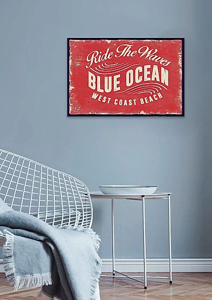 queence Metallbild "Blue Ocean", (1 St.), Stahlschilder günstig online kaufen