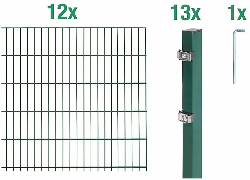 Alberts Doppelstabmattenzaun "Grundset", Höhe: 80-160 cm, Gesamtlänge: 4-30 günstig online kaufen
