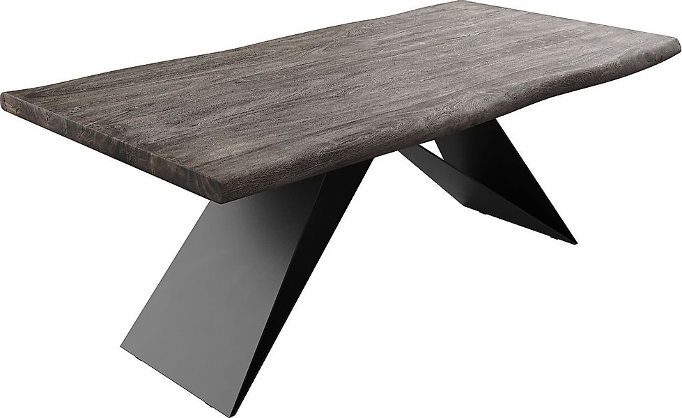 DELIFE Esstisch Edge, Akazie Platin 200x100 günstig online kaufen