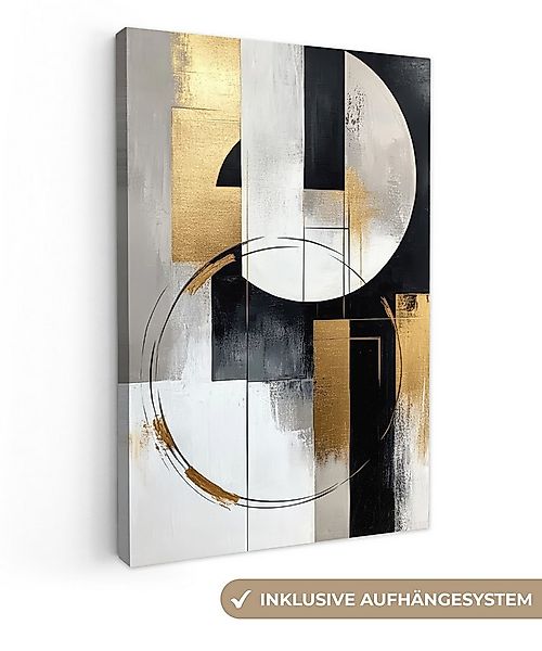 OneMillionCanvasses® Leinwandbild Abstrakt - Gold - Silber - Formen - Ästhe günstig online kaufen