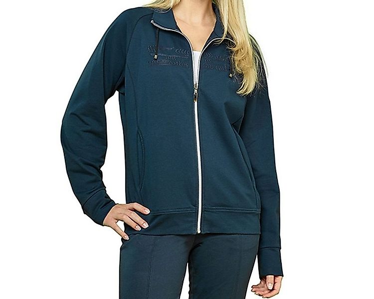 Authentic Klein Sweatjacke Sportive Damen Baumwoll-Mix Jacke mit Ziersticke günstig online kaufen