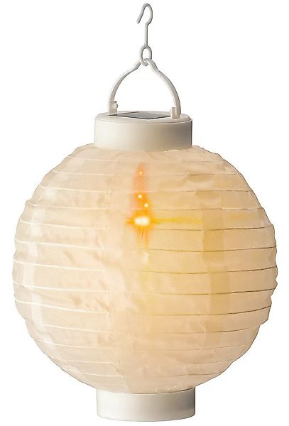 Solar Garten Lampion Weiß Laterne zum Aufhängen Flackereffekt LED Warmweiß günstig online kaufen