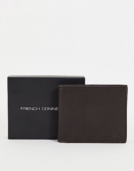 French Connection – Klassische, zweifach faltbare Brieftasche in Braun günstig online kaufen