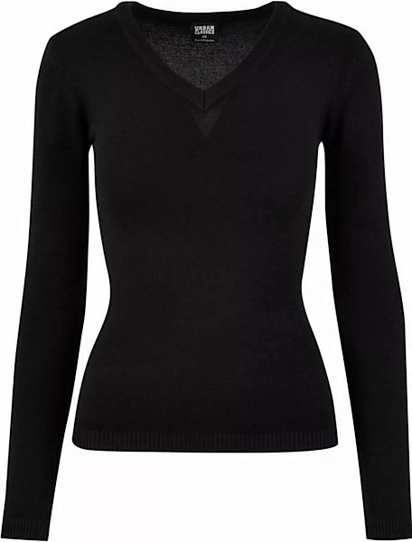 URBAN CLASSICS Rundhalspullover Ladies Knitted V-Neck Sweater günstig online kaufen