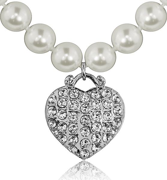 LUISIA® Perlenkette Perlen Halskette mit Strass günstig online kaufen