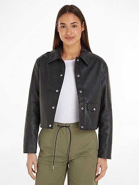 Calvin Klein Jeans Lederimitatjacke SHORT FAUX LEATHER JACKET günstig online kaufen