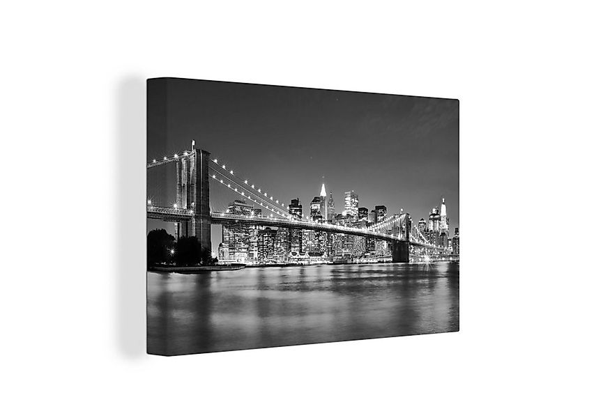 OneMillionCanvasses® Leinwandbild New York - Brücke - Brooklyn - Schwarz un günstig online kaufen