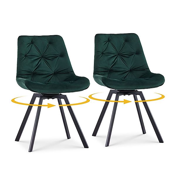 Ofcasa Esszimmerstuhl Samt-Drehstuhl (2er Set, 2 günstig online kaufen