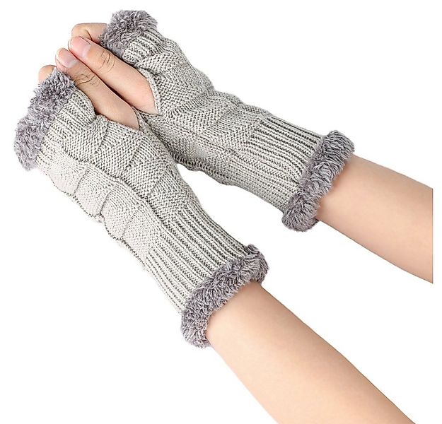 Coonoor Strickhandschuhe Klassisch mit Fleece Futter,Warme Halb Handschuhe günstig online kaufen