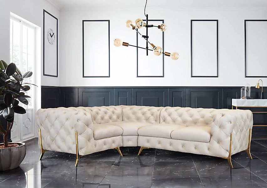 Leonique Chesterfield-Sofa »Amaury L-Form«, moderne Chersterfield-Optik, Br günstig online kaufen