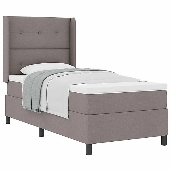 vidaXL Boxspringbett mit Matratze mit Kopfteil Taupe 80 x 200 cm Stoff 3341 günstig online kaufen